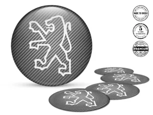 Peugeot Sticker Dome Style Premium Wheel Logos